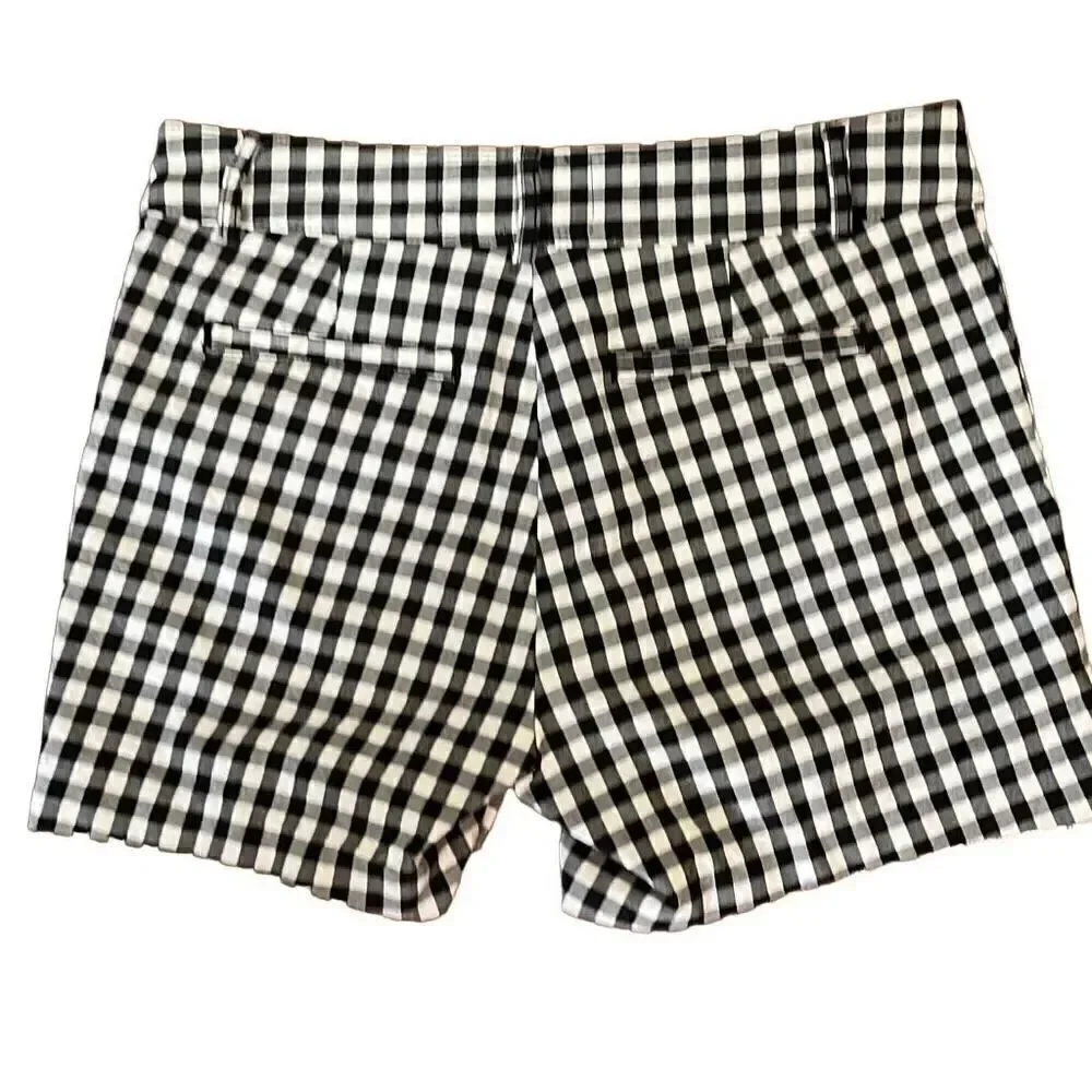 Anthropologie black and white checkered shorts stretchy material size 29